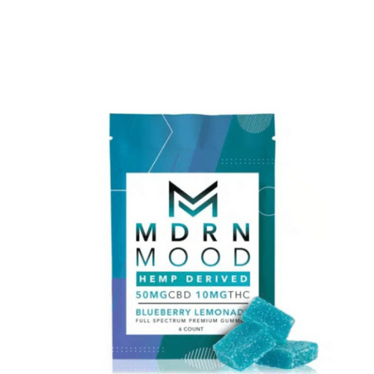 6 Gummies CBD - THC - BLUEBERRY LIMONADE -10mg MDRN MOOD.